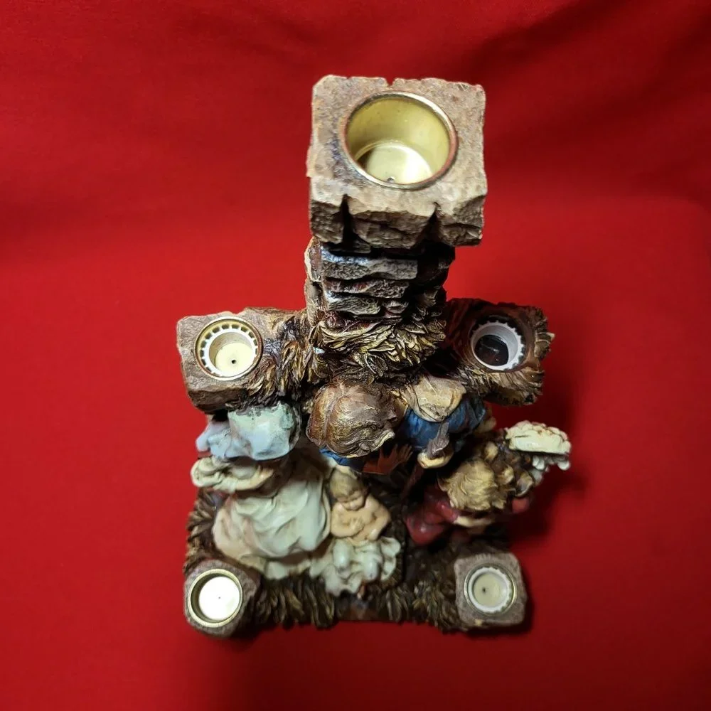 Nativity 5 Candle Holder Christmas Centerpiece Decor